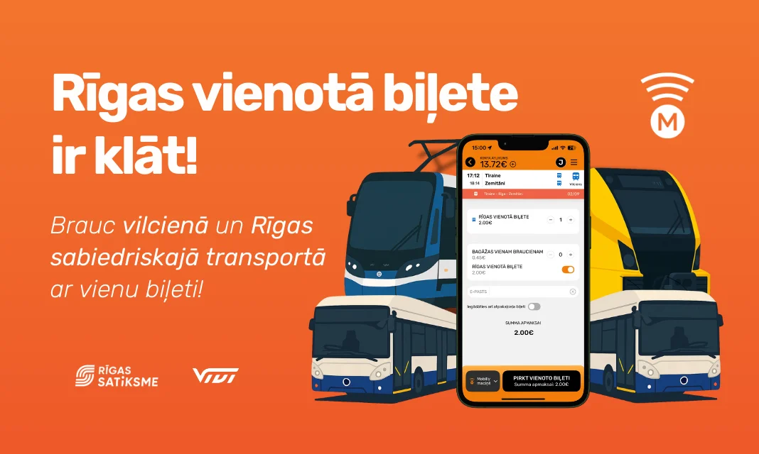 Rīgas vienotā biļete tagad derīga visās Vivi vilcienu zonās