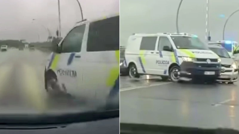 Ventspilī policijas busiņa manevrs izraisījis sadursmi uz tilta