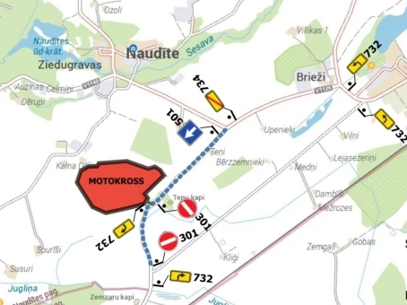 Līgo dienā Naudītē ieviesīs satiksmes ierobežojumus
