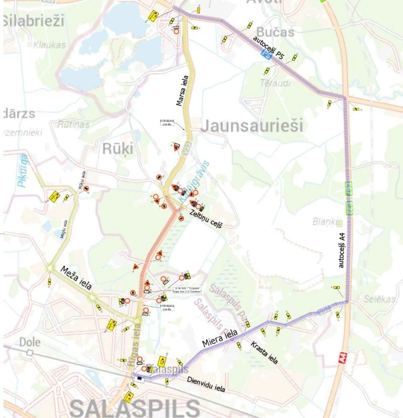 Salaspilī uz četriem mēnešiem slēgs Rīgas ielas posmu