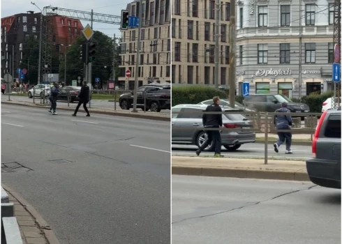 Rīgas centrā veikala zaglis uzbrūk apsargam ar nazi