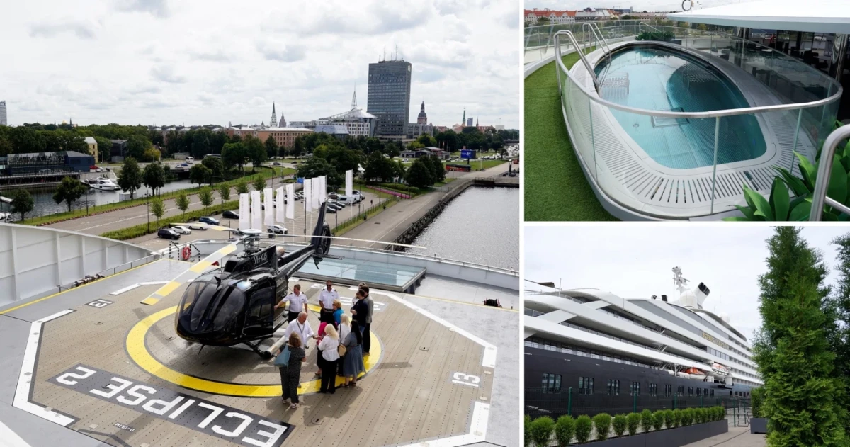 В Ригу впервые зашла роскошная яхта Scenic Eclipse II