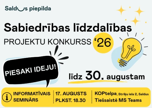 Saldus novads aicina iedzīvotājus iesniegt idejas līdzdalības budžetam