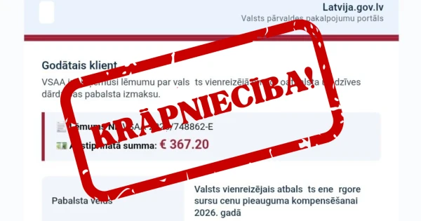 VSAA brīdina par viltus e-pastiem par neesošu naudas atbalstu