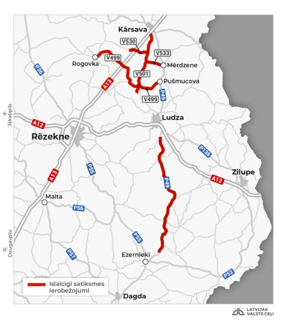 Latgalē valsts aizsardzības mācību dēļ slēgs autoceļus