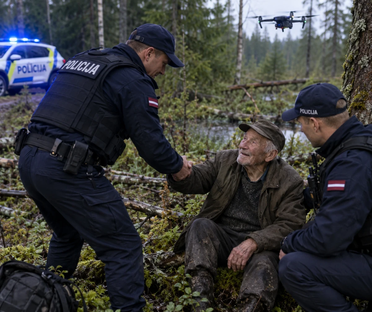 В Латвии полиция спасла 96-летнего мужчину, заблудившегося в лесу