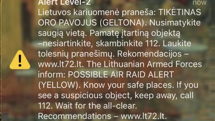 Lietuvā izsludināts brīdinājums par drona apdraudējumu